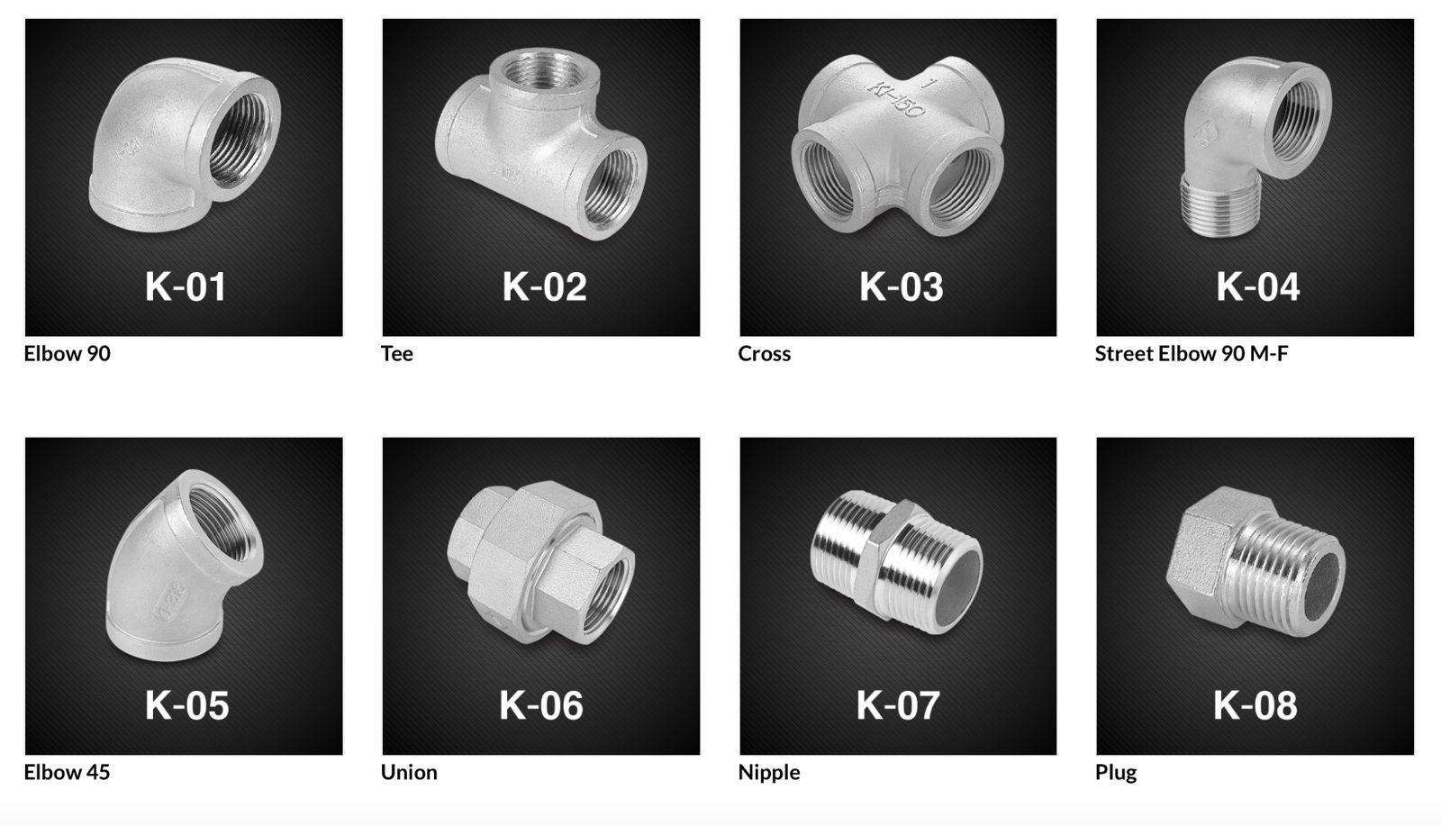 Các loại phụ kiện ống thép không gỉ